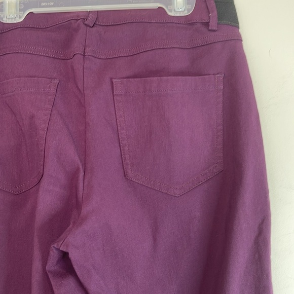 Ricki's Stretch Retro Skinny Pants Plum Purple Elastic Waistband Size 6 - Picture 5 of 10